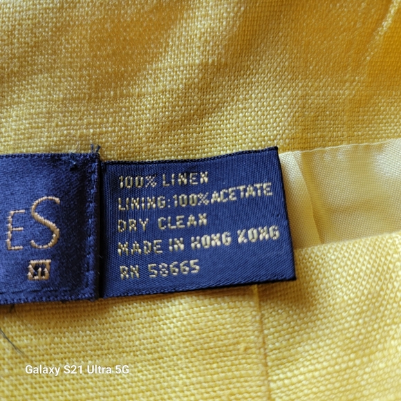 Classique Entier 100% Linen Pencil Skirt Canary Size 14 NWT - Picture 14 of 14